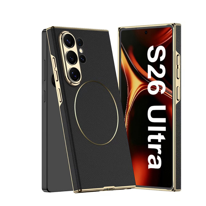 Luxury Electroplated Leather Case with MagSafe