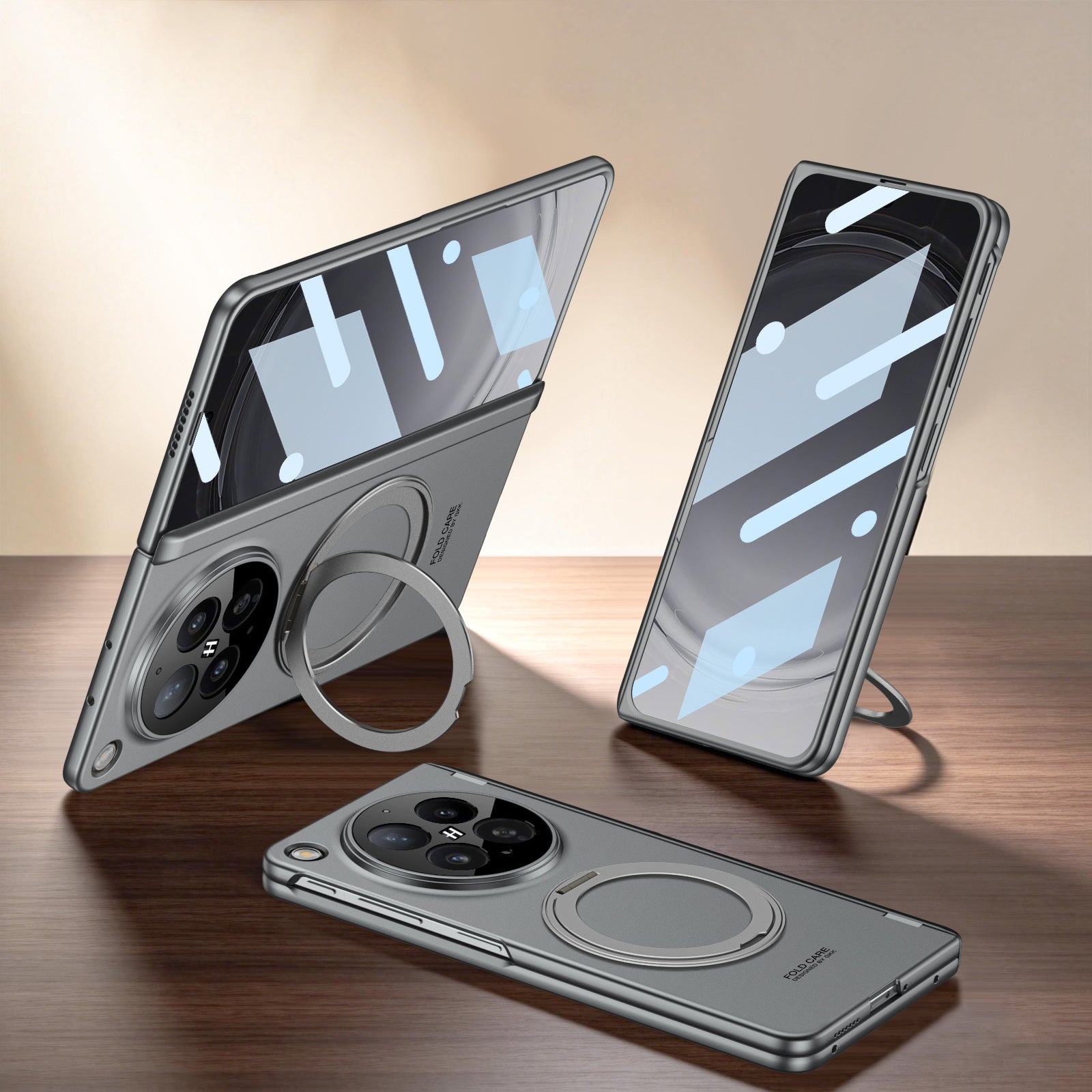Rotating Magnet Ring Frosted Case with MagSafe