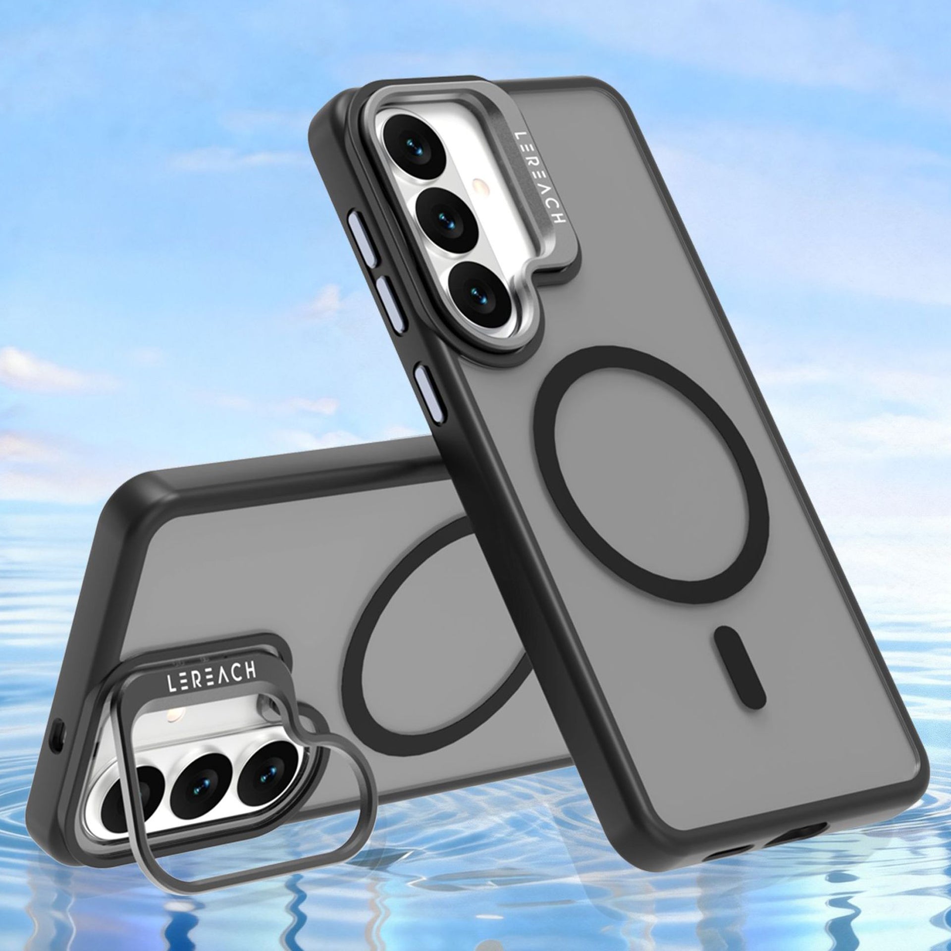 Camera Kickstand Semi-transparent Frosted Case