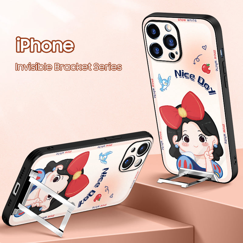 iPhone Invisible Bracket Series | "Snow White" Cartoon Matte Phone Case