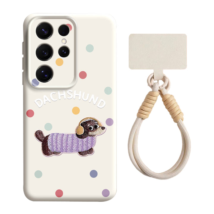 Dachshund Liquid Silicone Lanyard Case