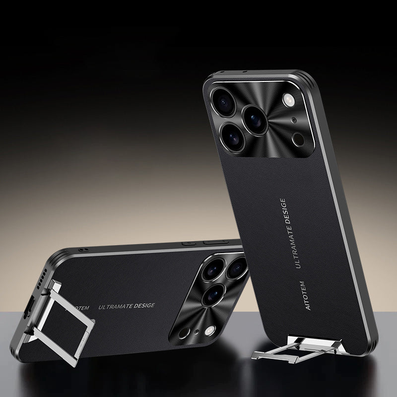 Invisible Bracket Leather Case