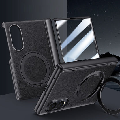 Premium Leather Cover with Magnetic Ring Kickstand