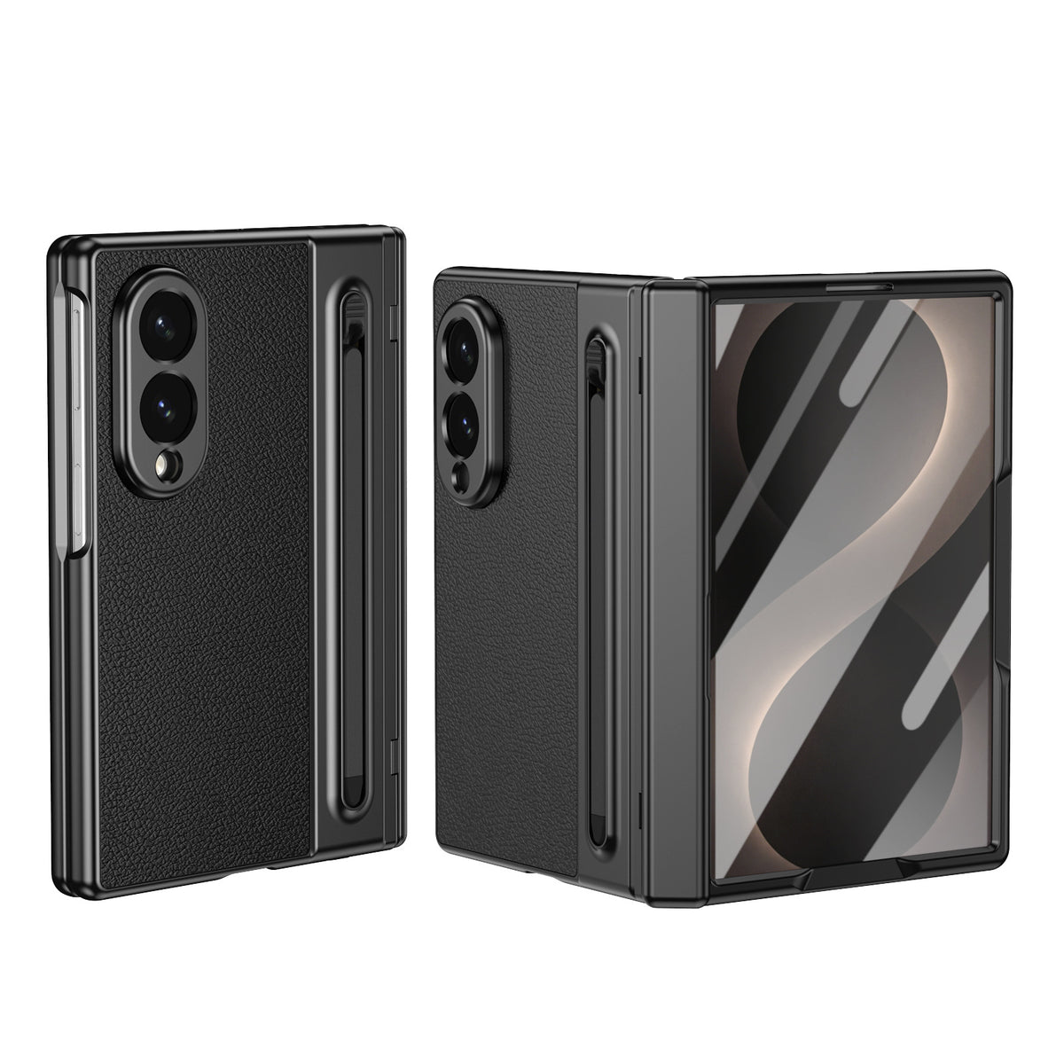 Premium Leather Texture Foldable Case with Pen Slot