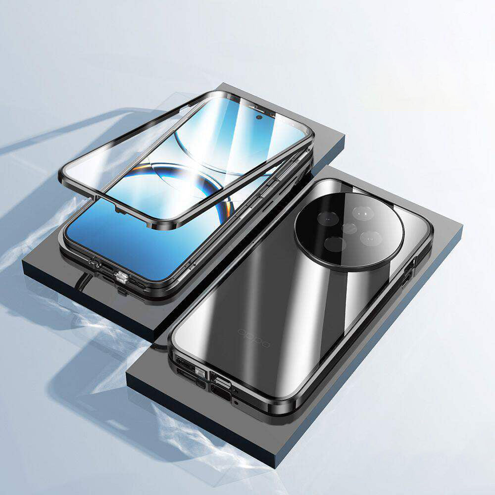 Metal Magnetic Frame Double-Sided Glass Case