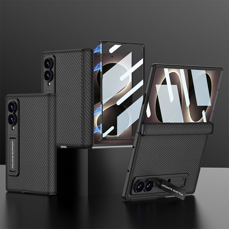 Electroplated Bracket All-Inclusive Hinge Leather Case