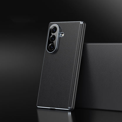 Full-Coverage Hinged Protective Electroplated Leather Case