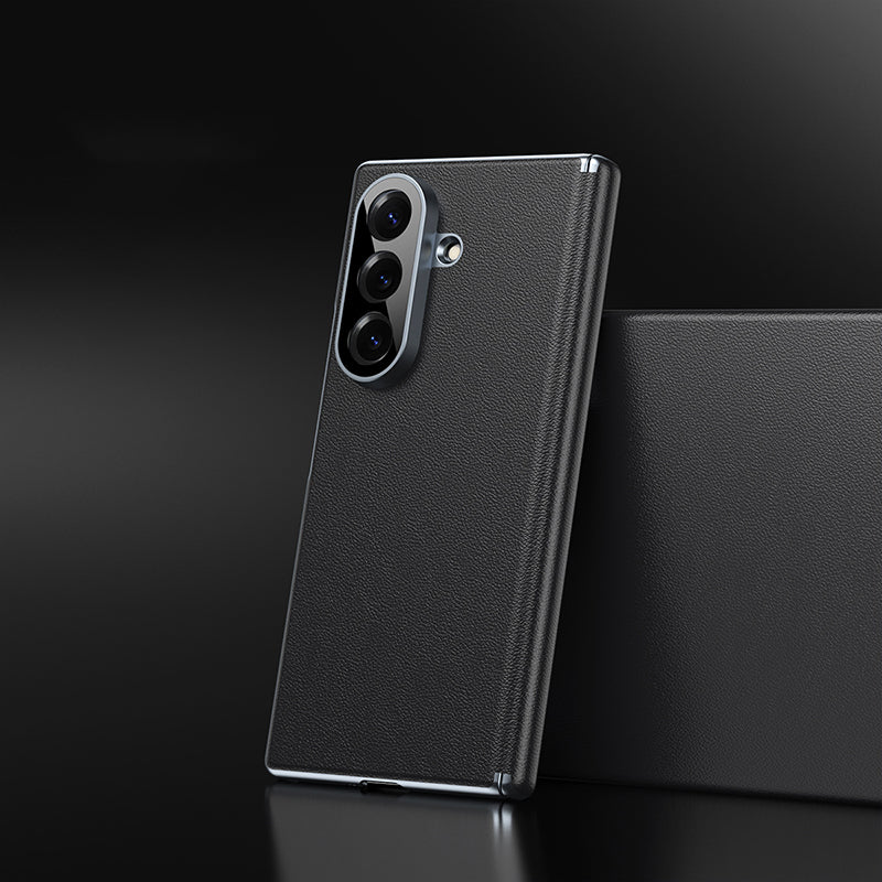 Full-Coverage Hinged Protective Electroplated Leather Case