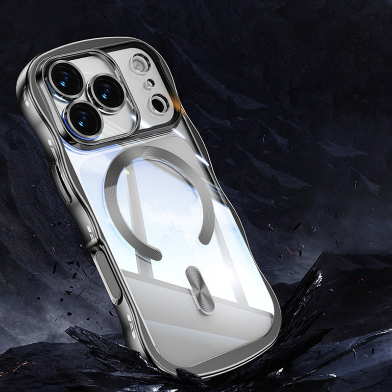 Wave-Patterned Electroplated Case with MagSafe