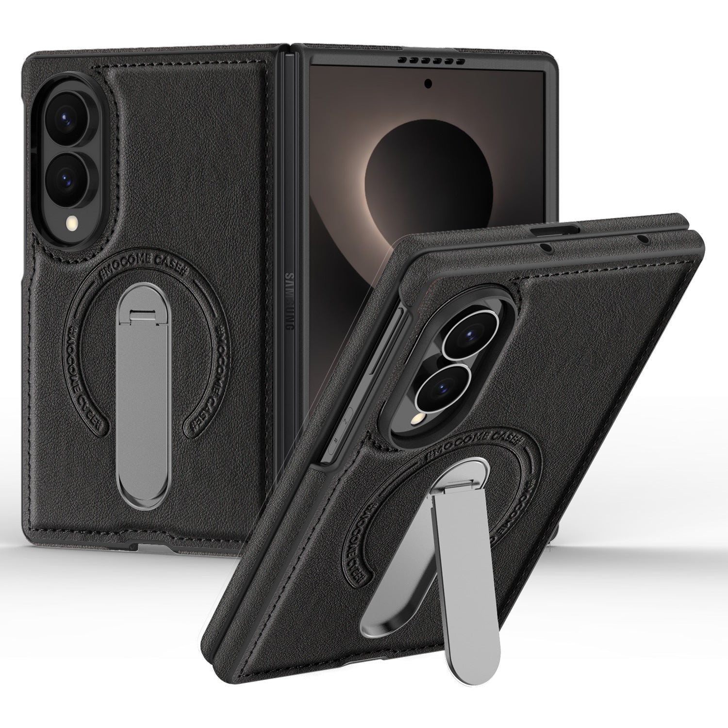Folding Stand Business Leather Case