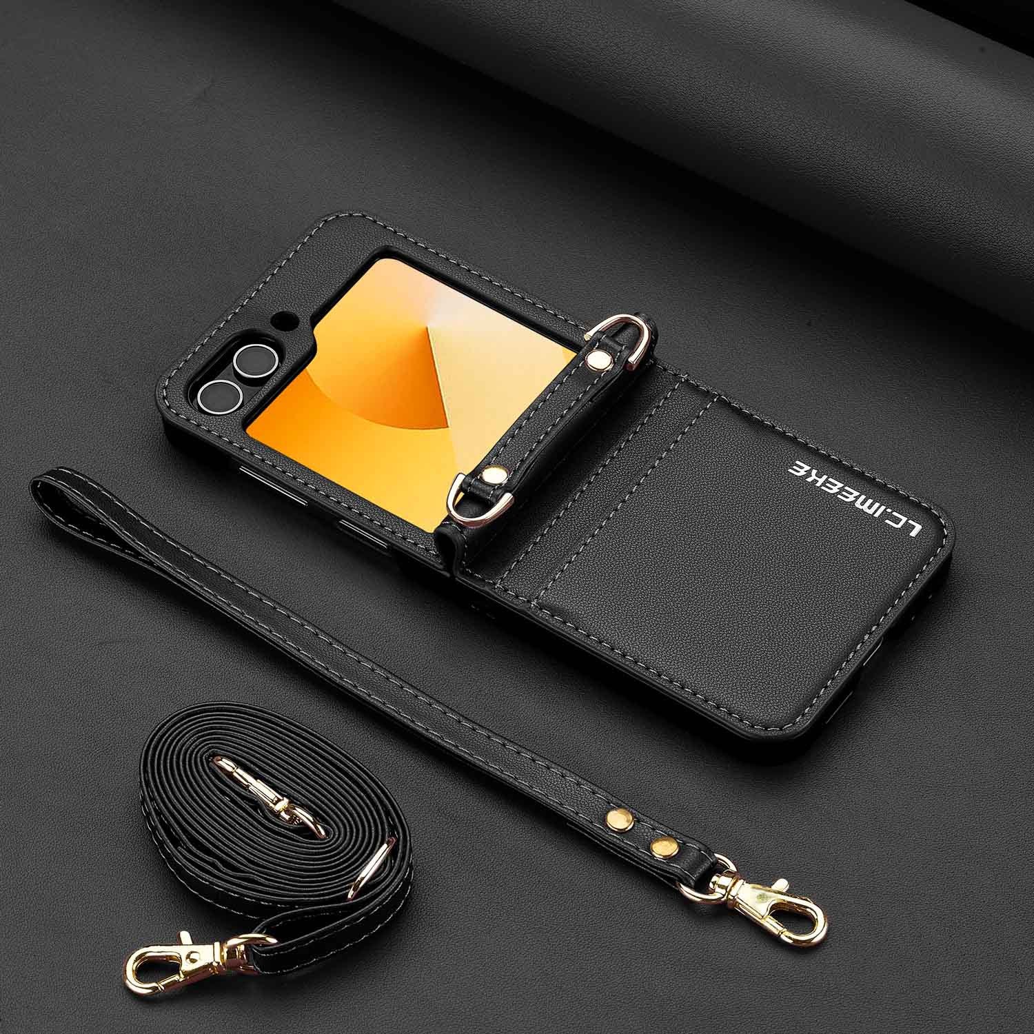 Fashionable Crossbody Card Cell Leather Case