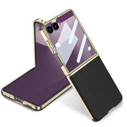 Electroplated Gold-Edged Leather Case