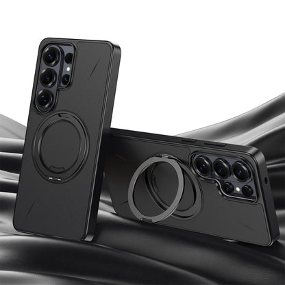 Rotating Ring Leather Case with MagSafe