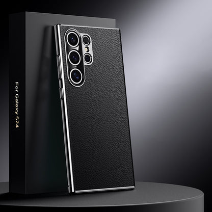 Electroplated Genuine Leather Pebbled Case