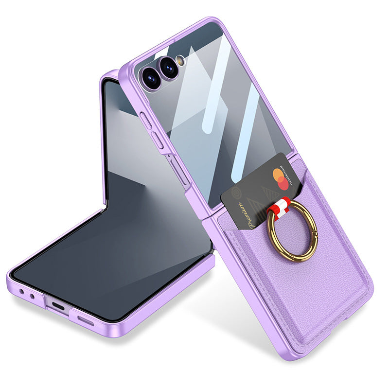 Card Holder Leather Case with Ring Holder