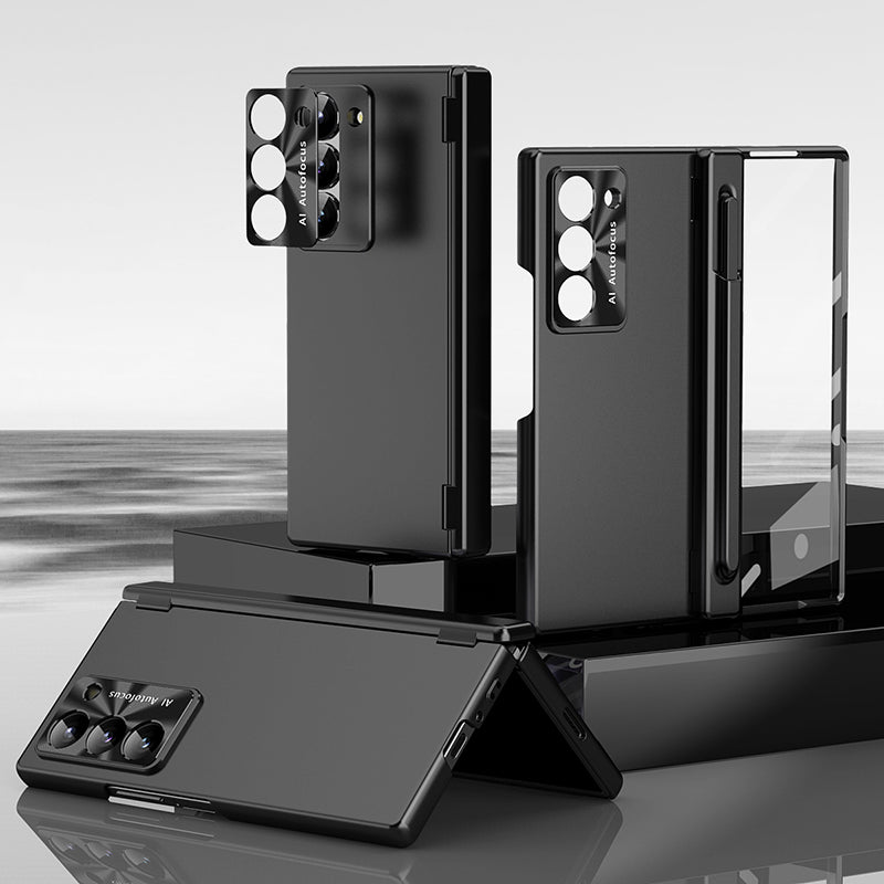 Solid Color Matte Hinged Case with Pen Slot