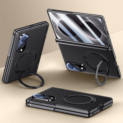 Rotatable Ring Kickstand Leather Case with MagSafe