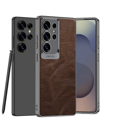 Metal Lens Ring Leather Case