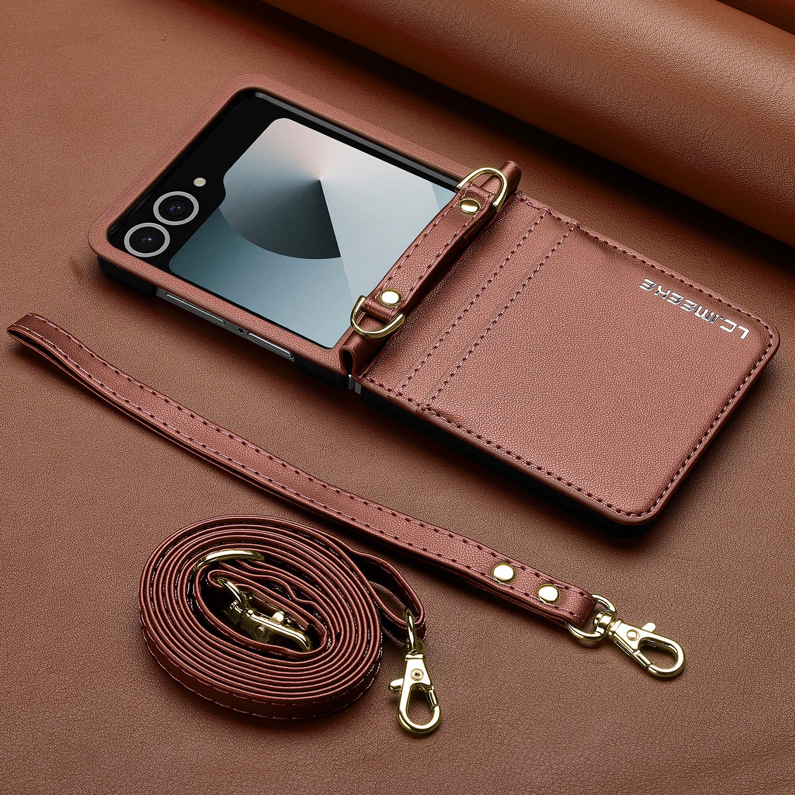 Fashionable Crossbody Card Cell Leather Case