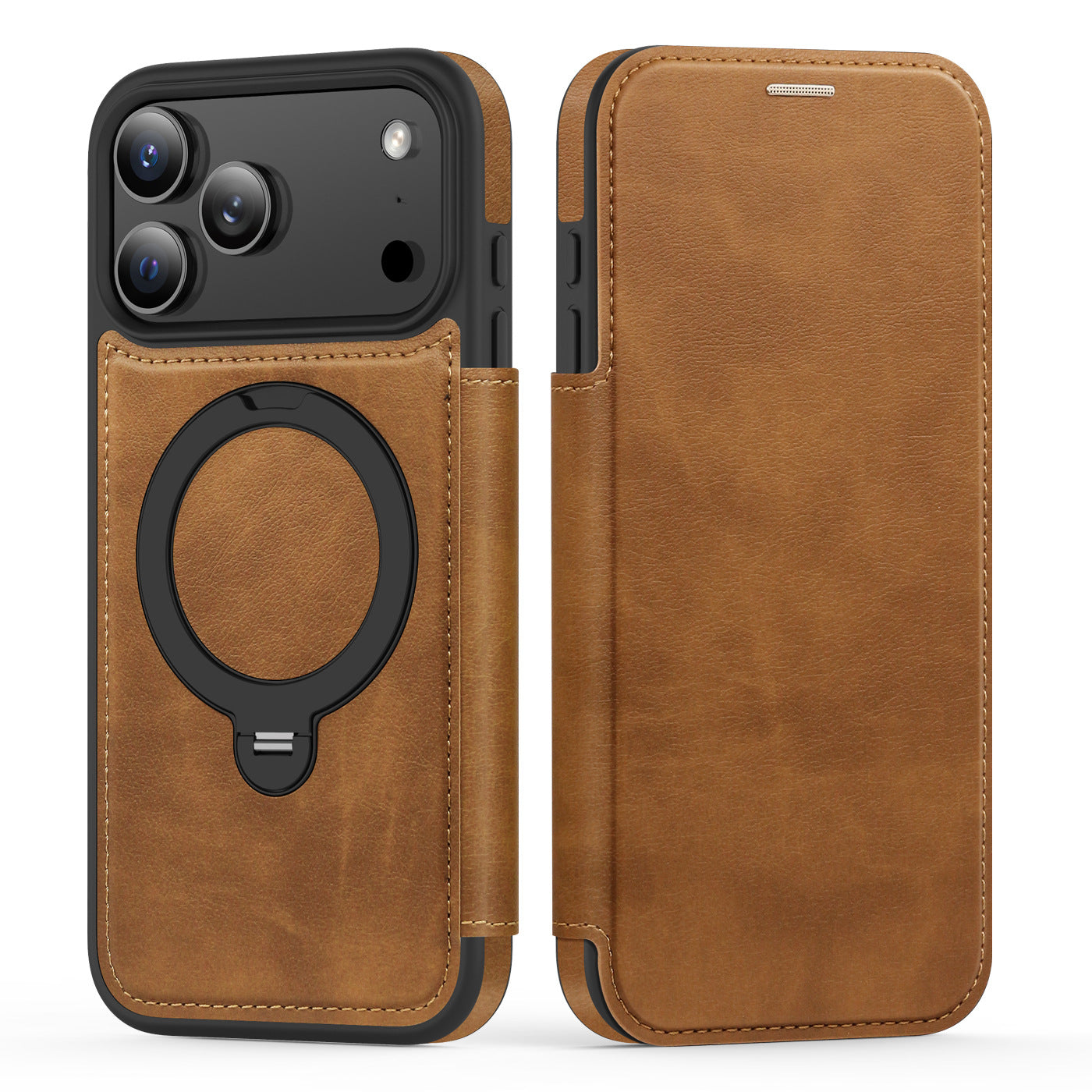 Rotating kickstand Leather Case with MagSafe