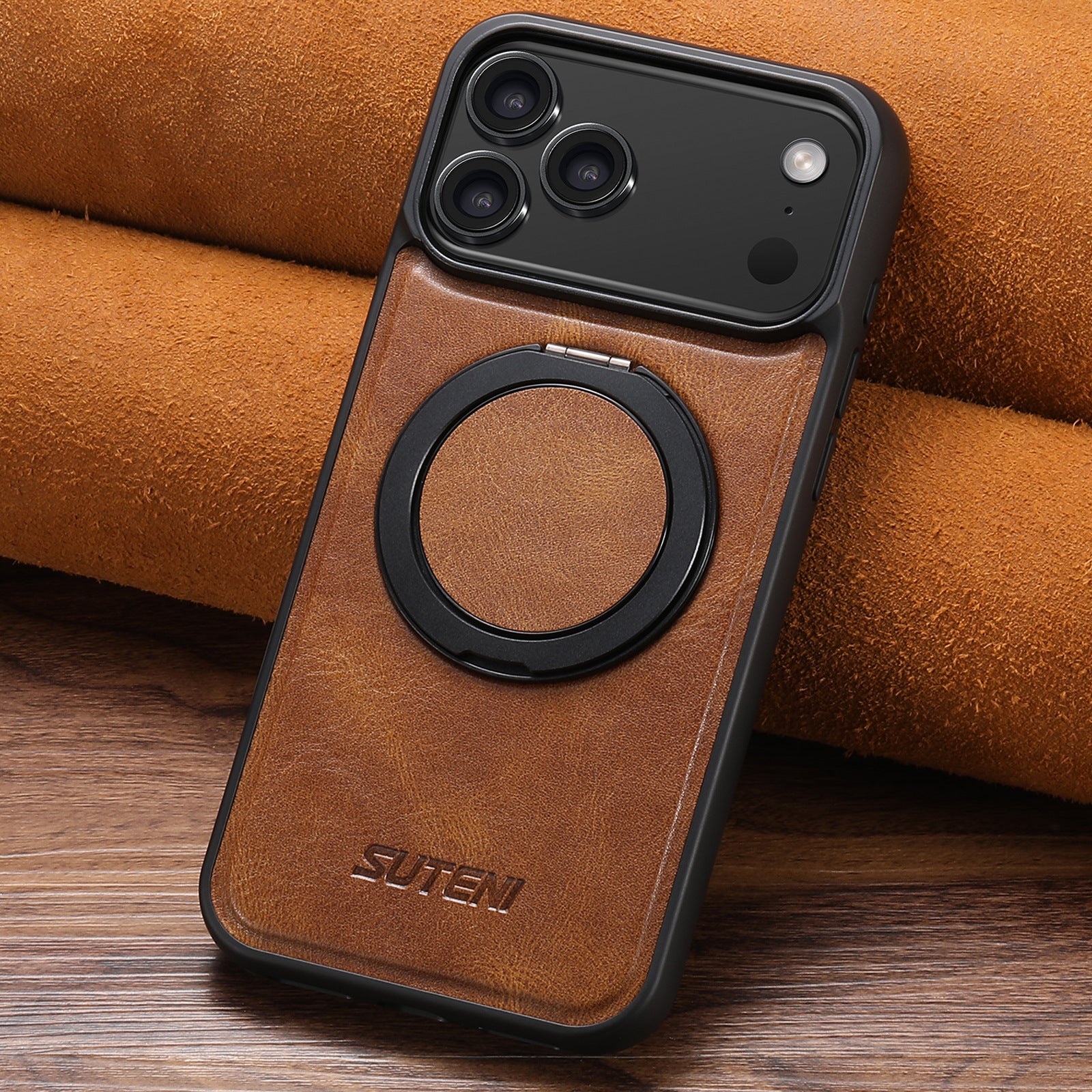 360° Rotating kickstand Leather Case with MagSafe