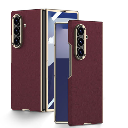 Electroplated Gold-Edged Leather Case