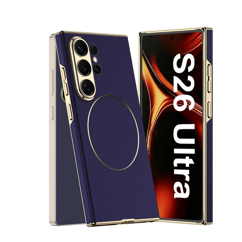 Luxury Electroplated Leather Case with MagSafe