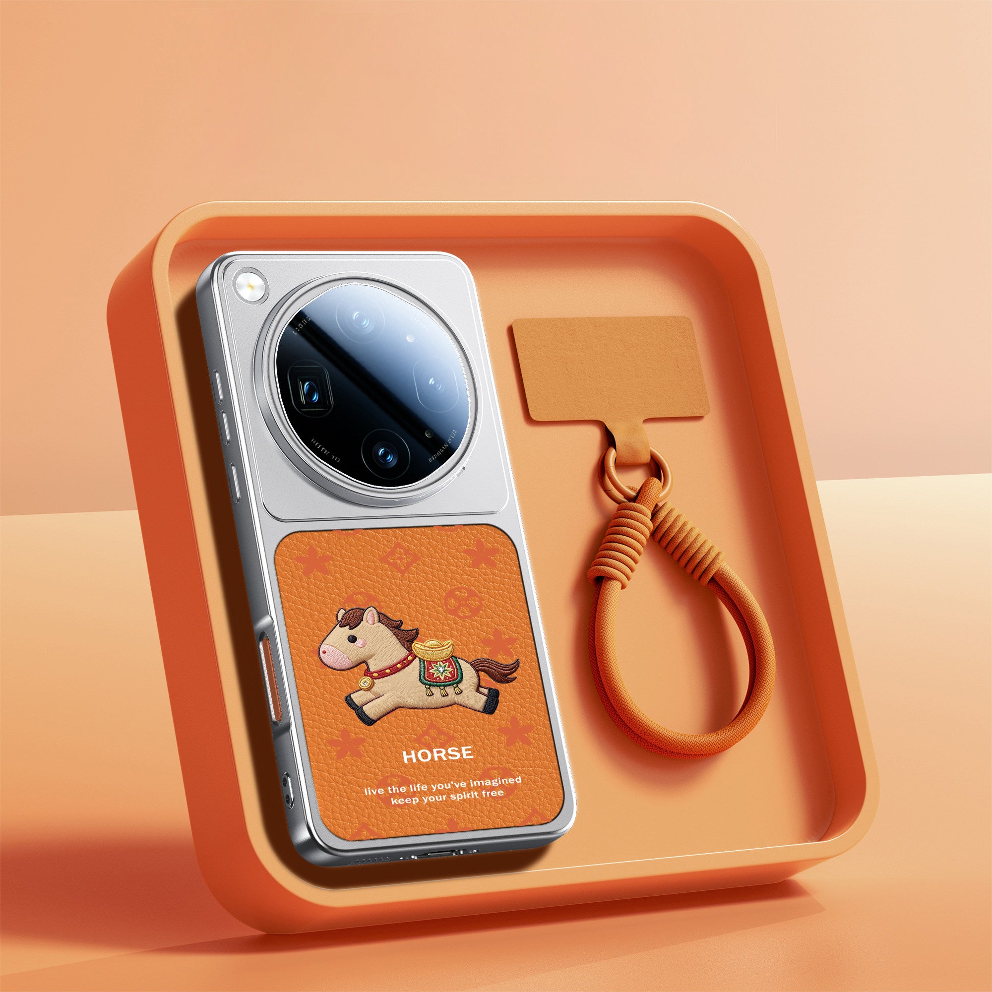 Cute Lucky Pony Faux Leather Case