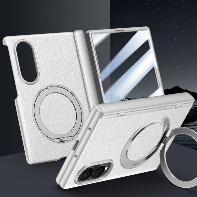 Premium Leather Cover with Magnetic Ring Kickstand