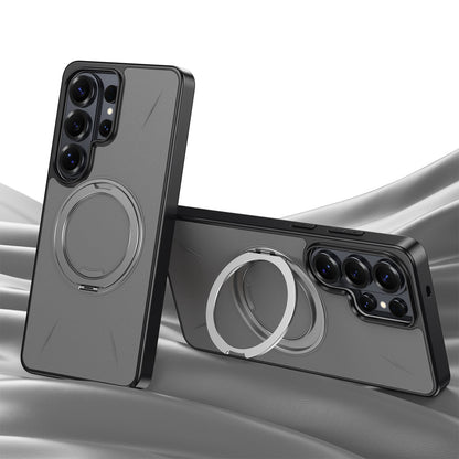 Rotating Ring Leather Case with MagSafe