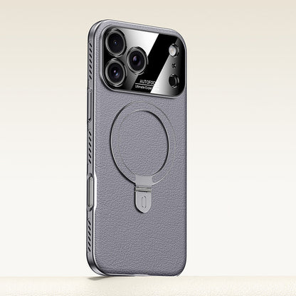 Rotating Ring Leather Case with MagSafe