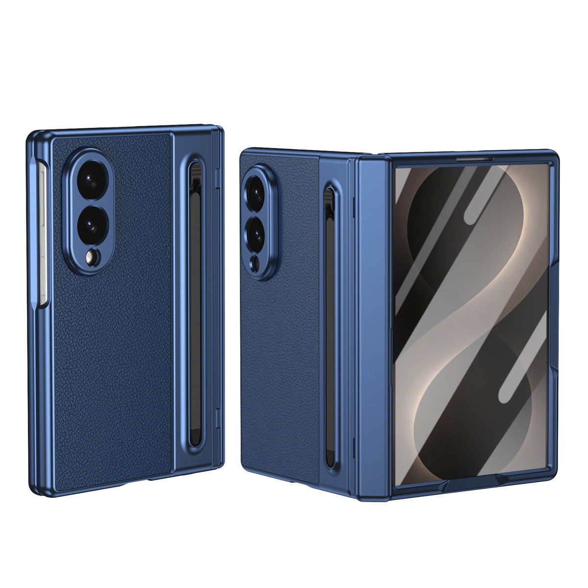 Premium Leather Texture Foldable Case with Pen Slot