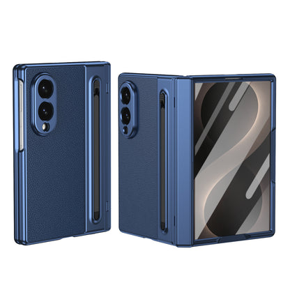 Premium Leather Texture Foldable Case with Pen Slot