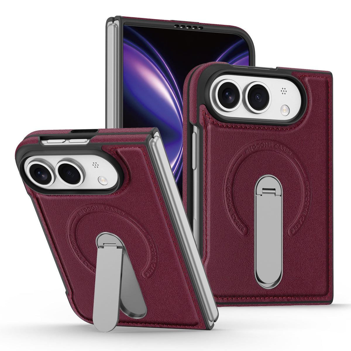 Folding Stand Business Leather Case