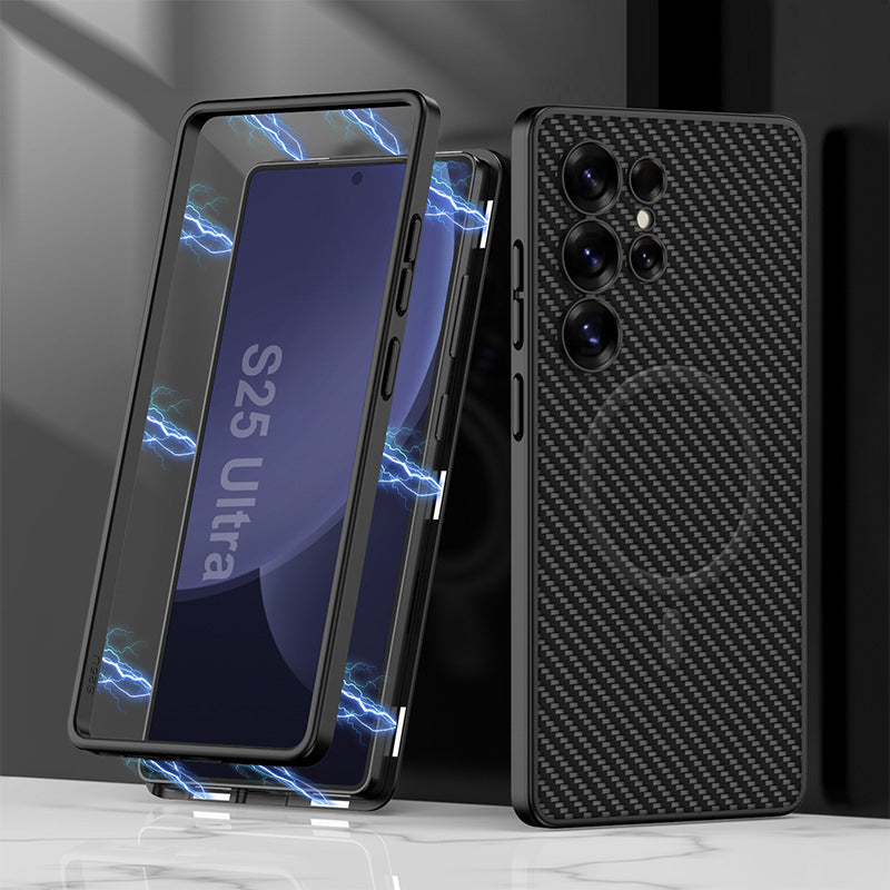 Skin-Feeling Magnetic Frame Leather Case with MagSafe