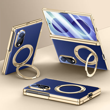 Rotatable Ring Kickstand Leather Case with MagSafe