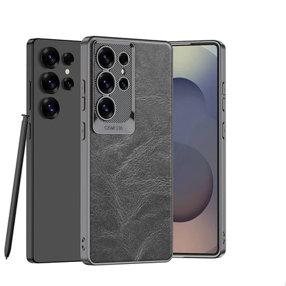 Metal Lens Ring Leather Case