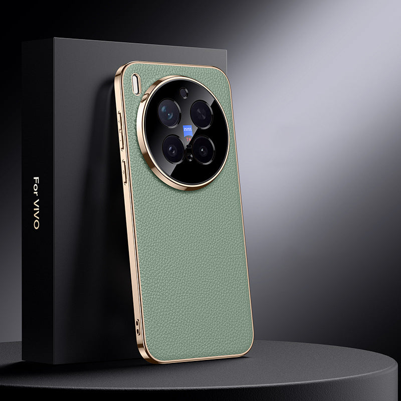 Electroplated Genuine Leather Pebbled Case