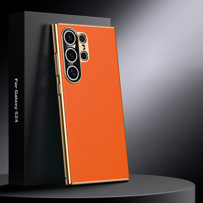 Electroplated Genuine Leather Pebbled Case