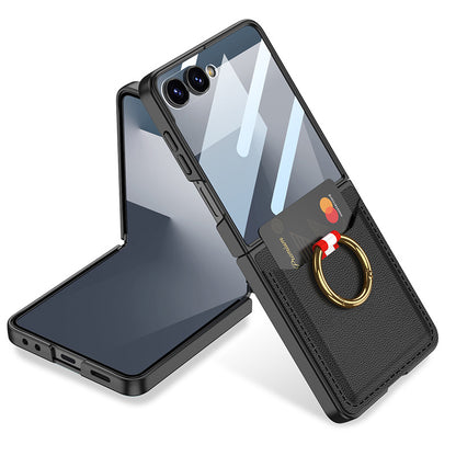 Card Holder Leather Case with Ring Holder