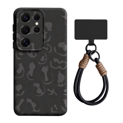 Leopard Print Liquid Silicone Lanyard Case