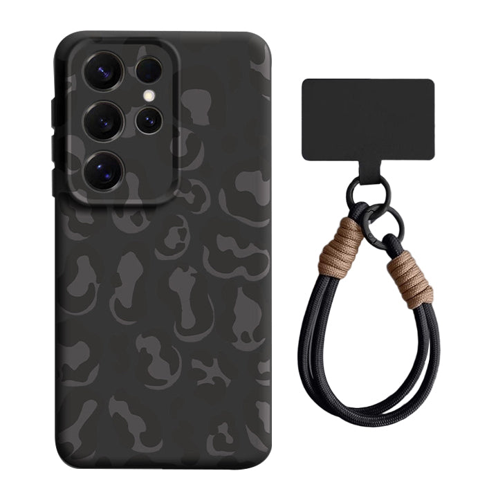 Leopard Print Liquid Silicone Lanyard Case