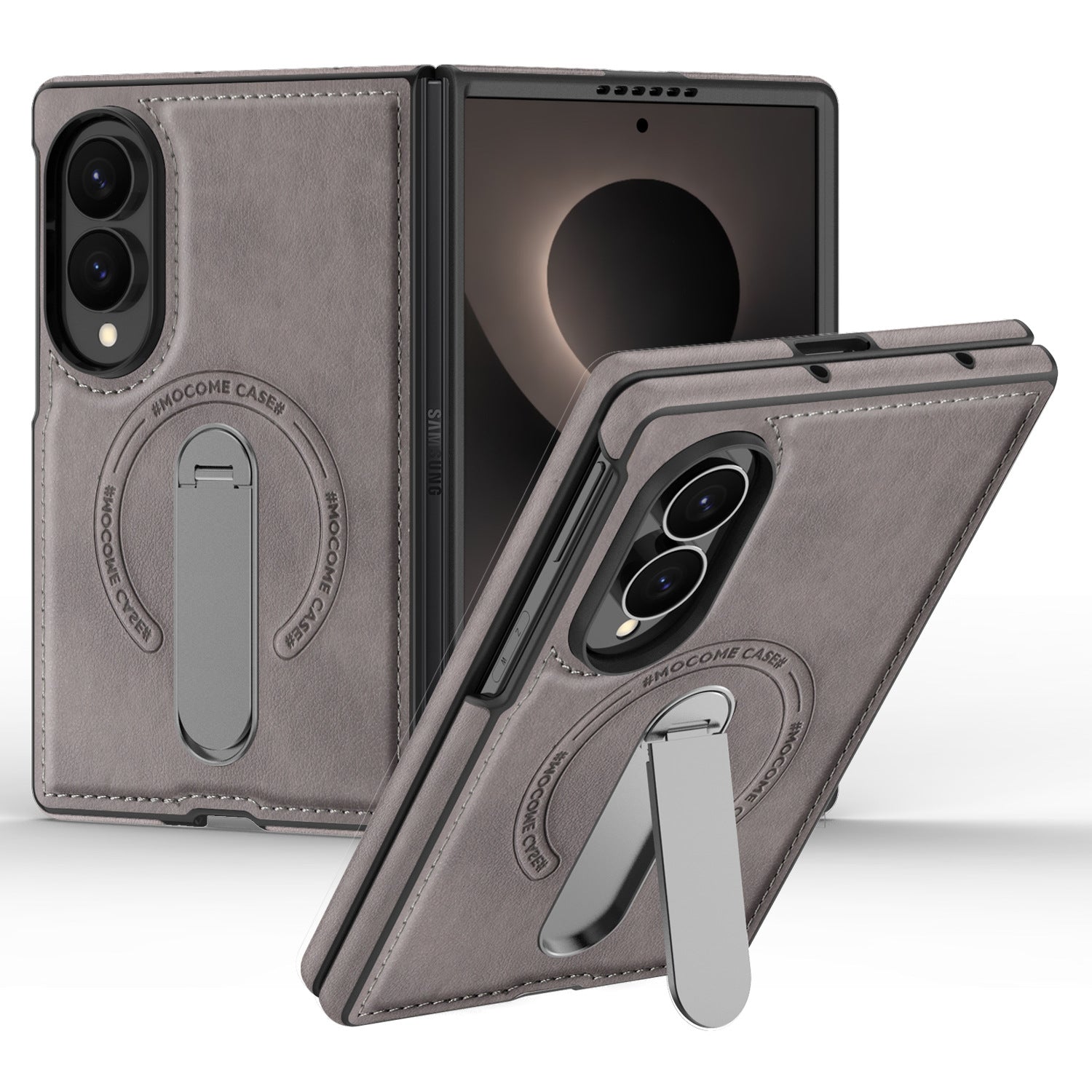 Folding Stand Business Leather Case