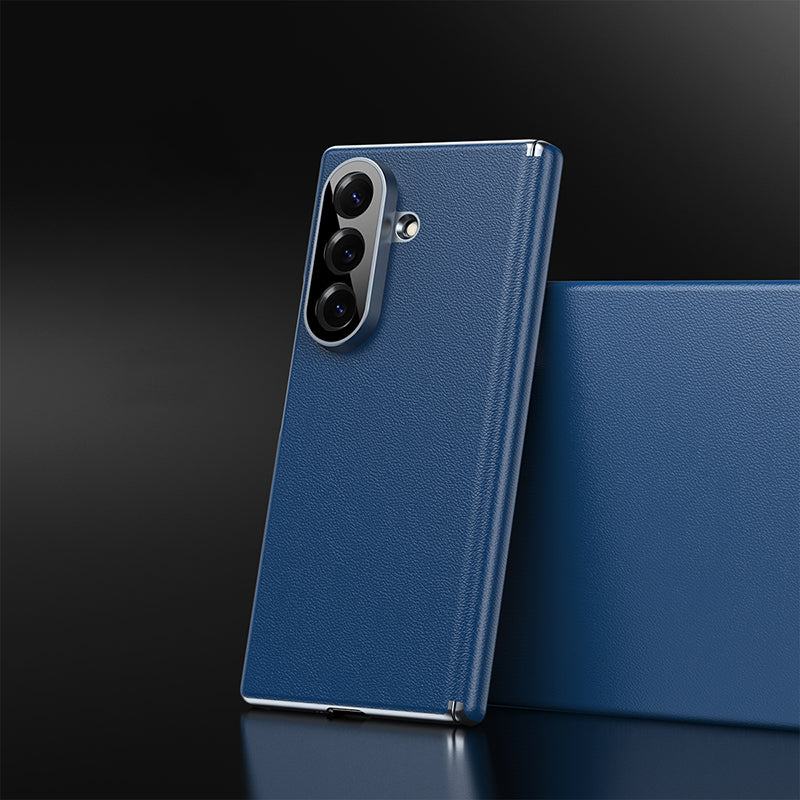 Full-Coverage Hinged Protective Electroplated Leather Case