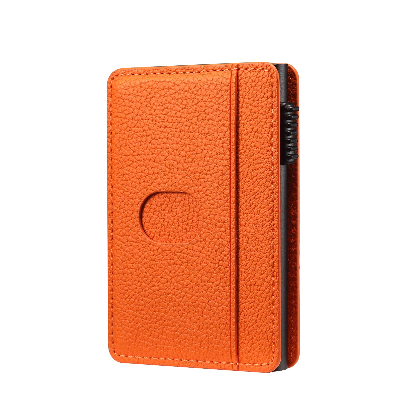 Lychee-Patterned Leather Magnetic Wallet