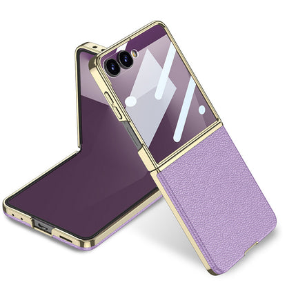 Electroplated Gold-Edged Leather Case