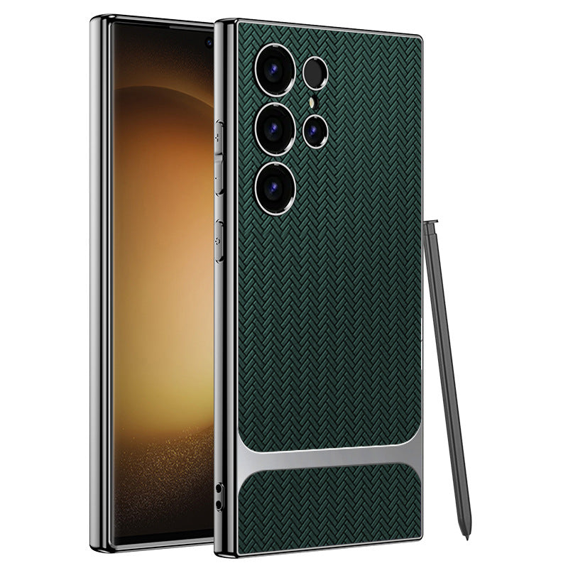 Braided Electroplated Business Leather Case