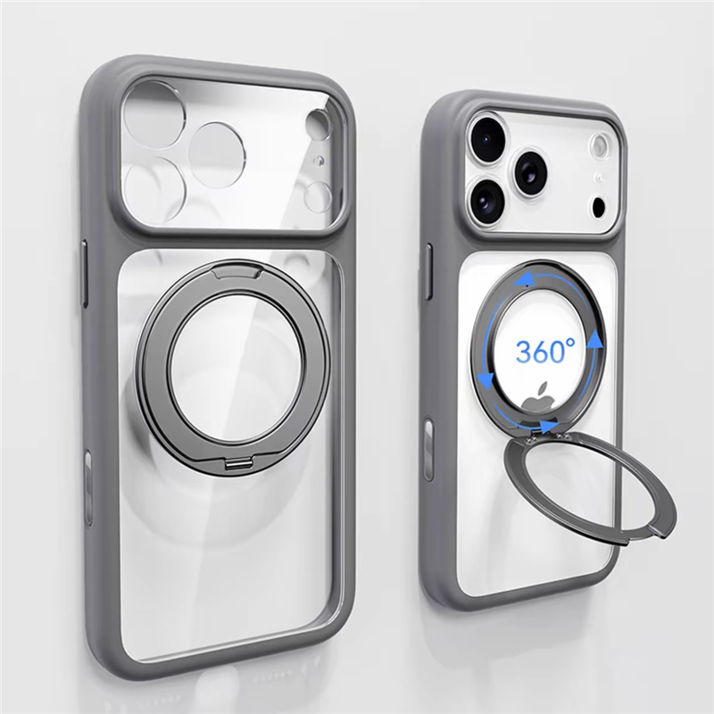 Silicone Frame Anti-Slip Transparent Case with MagSafe