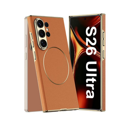 Luxury Electroplated Leather Case with MagSafe