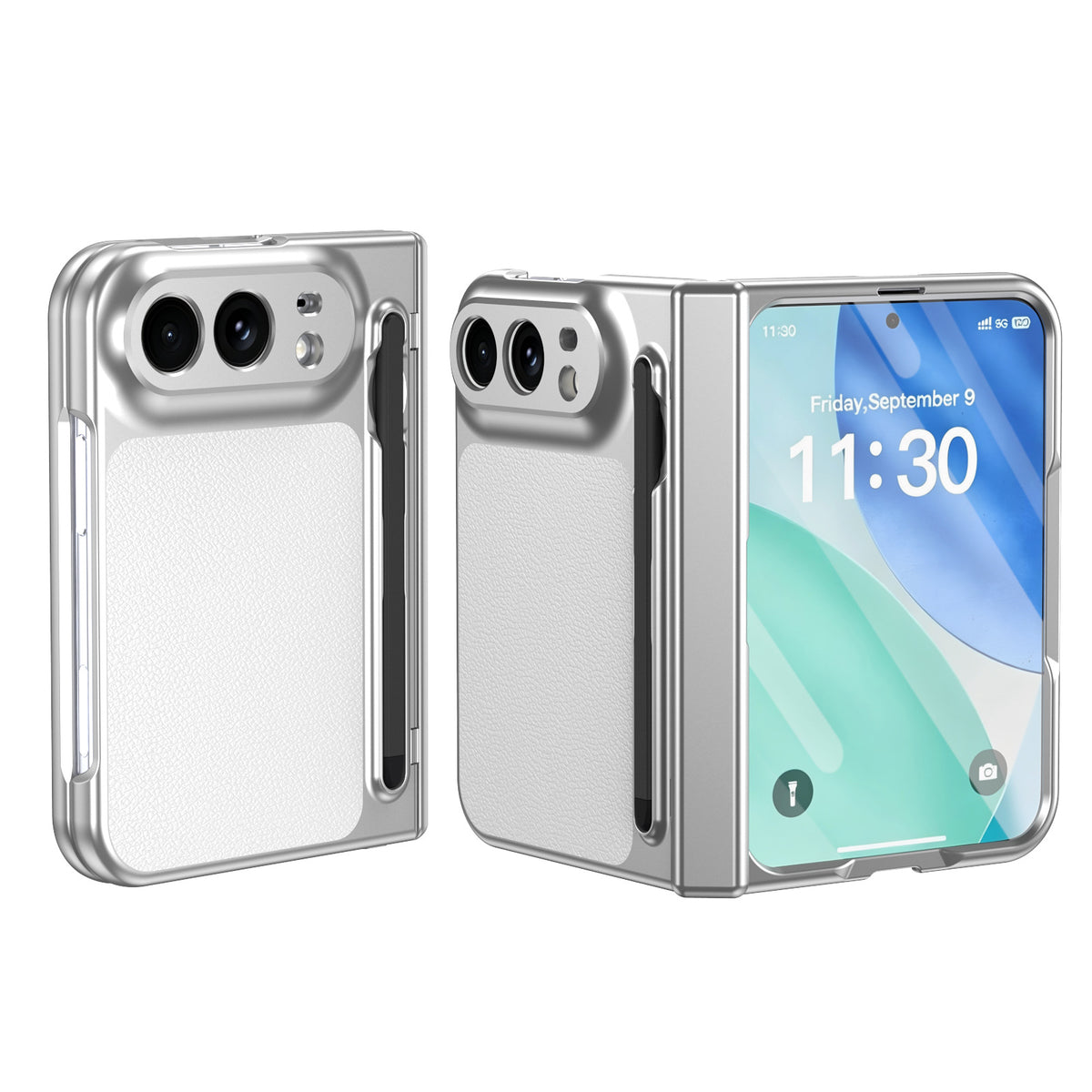 Premium Leather Texture Foldable Case with Pen Slot